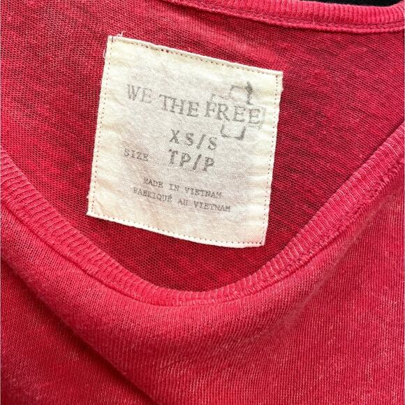We the free Red linen Oversized Tshirt XS S M L XL - Picture 3 of 3